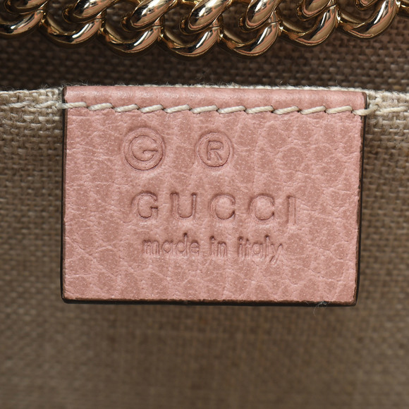 Gucci Interlocking Chain Outlet Dusty Pink Gold Hardware Leather Shoulder Bag - Picture 16 of 16